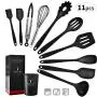RONGYE 11Pcs Silicone Stainless Steel Kitchenware Set Cooking Utensils Non Stick Non Scratch Heat-Resistant Kitchen Utensil Set