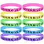 GOGO Never Give Up Bracelets/Neon Rubber Wristbands Glow-in-The-Dark