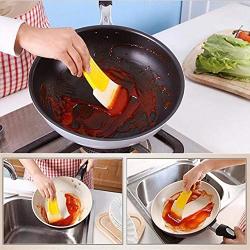 Cleaning Scraper,Maserfaliw Silicone Fry Pan Dish Non-stick Oil Cleaning Scraper Spatula Brush Kitchen Tool, Can Be Carried At Home Or On The Go.