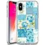 iPhone Xs iPhone X Case, Blue Flower Shock-Absorption TPU Rubber Bumper iPhone Xs iPhone X Case, Ultra Thin Slim Protective Cover for iPhone Xs iPhone X-Clear
