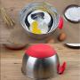 Stainless Steel Egg Bowl,Mixing Bowl with Handle for Baking Mixer Non-Slip Silicone Base Kitchenware Salad Bow Egg Beating Pan Tools Cooking (S)