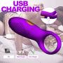 Cock Ring Vibrating Penis Ring Waterproof Rechargeable Couple Vibrator with 12-Speed Vibrations, Full Silicone Powerful Clitoris Stimulator Vibrators Adult Sex Toy by MELO (Purple)