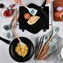 JunbosiKitchenware Storage Bucket Wooden Handle Silicone Kitchenware Set of 11 Nonstick Cookware Kitchenware Cooking Set