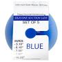 Happy Gourmet Set of 5 Kitchenware Silicone Suction Lids and Food Covers, Blue