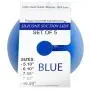 Happy Gourmet Set of 5 Kitchenware Silicone Suction Lids and Food Covers, Blue