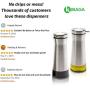 Gorgeous Olive Oil And Vinegar Dispenser Set of 2 - Elegant Stainless Steel Oil Cruet Set Guarantees Easy & Drip Free Pouring