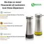 Gorgeous Olive Oil And Vinegar Dispenser Set of 2 - Elegant Stainless Steel Oil Cruet Set Guarantees Easy & Drip Free Pouring