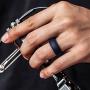 ThunderFit Silicone Rings, 7 Rings / 1 Ring Wedding Bands for Men - 8.7 mm Wide - 2.5mm Thick