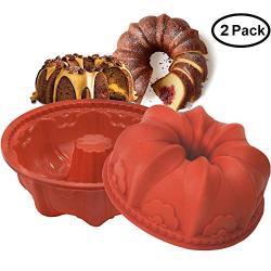 Silicone Bundt Cake Fluted Pans Nonstick Flower Baking Flexible Molds