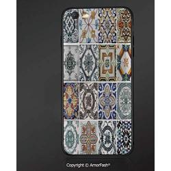 iPhone 6s /6 3D Cell Phone TPU Case Silicone Protective Case Cover for iPhone 6s/6,Modern,Antique Style Classic Tiles Pattern Folkart Kitchenware Home Design Art,Blue White Green