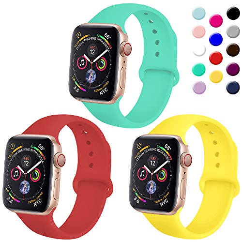 TIMTU Sport Band Compatible with Apple Watch Band 40mm 38mm 42mm 44mm, Soft Silicone Strap Replacement for Apple Watch Series 5 4 3 2 1 for Women/Men
