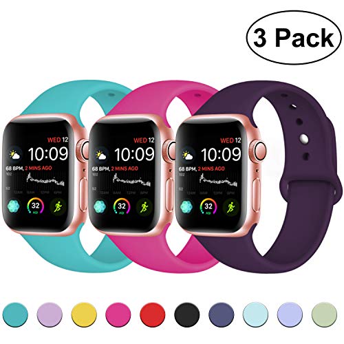 DaQin Band Compatible with Apple Watch 38mm 40mm 42mm 44mm for Women and Men, Sport Replacement Wristbands for iWatch Series 5 Series 4 Series 3/2/1, S/M, M/L
