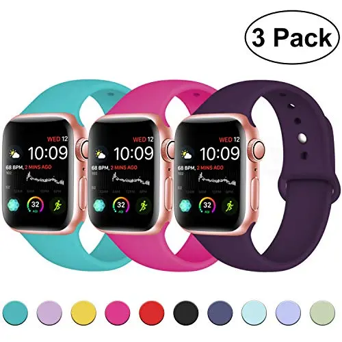 DaQin Band Compatible with Apple Watch 38mm 40mm 42mm 44mm for Women and Men, Sport Replacement Wristbands for iWatch Series 5 Series 4 Series 3/2/1, S/M, M/L