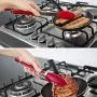 FOOX Kitchen Premium Silicone Tongs, Multipurpose Non-Slip Easy Grip Stainless Steel Handle, Heat Resistant, for Cooking, Serving, Barbecue, Buffet, Salad,Ice (7/9/12 inch)