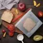 Homelux Theory Reusable Silicone Food Storage Bags | Sandwich, Sous Vide, Liquid, Snack, Lunch, Fruit, Freezer Airtight Seal | BEST for preserving and cooking | (2 Large + 2 Medium)
