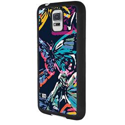 Samsung Galaxy S5 Case,Flexible Soft TPU Cover Shell,Slim Silicone Black Rubber Non-Slip Durable Design Protective Phone Case for Samsung Galaxy S5 -Butterfly