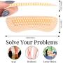 4 Pairs Silicone Heel Grips Heel Cushion Pads Liner Self-Adhesive Shoe Insoles Foot Care Protector, Beige and Black