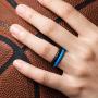 ThunderFit Womens Thin Swivel Rings, 10 Rings / 8 Rings / 4 Rings / 1 Ring - Stackable Silicone Wedding Rings - 2.5mm Wide - 2mm Thick
