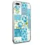 iPhone 7 8 Case, Soft TPU Slim-Fit Flexible Ultra-Thin Clear Case, Full-Body Rugged Bumper Print Blue Flower Case for iPhone 7 8, Transparent