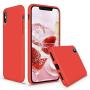 Vooii iPhone Xs Case, iPhone X Case, Soft Liquid Silicone Slim Rubber Full Body Protective iPhone Xs/X Case Cover (with Soft Microfiber Lining) Design for iPhone X iPhone Xs - Red