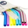 Reusable Silicone Drinking Straws - 12 Pieces Drinking Straws & Stainless Steel Straws Bundle - 30oz and 20oz tumblers compatible Extra Long for Yeti/Rtic/Ozark by PINE KITCHEN CO