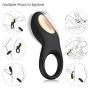 EROCOME Full Silicone Vibrating Sagitta Remote Control Cock Ring - Waterproof Rechargeable Penis Ring Vibrator with 8 Modes - Sex Toy for Male or Couples (Black)