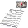 YANG WU Stainless Steel Roll-Up Dish Drying Rack, Multipurpose Dish Drainer, Non-Slip Silicone Coated Edges, Antirust Heat Resistant Resistant Corrosion, 14 X 14"