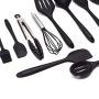 10 Sets of Silicone Heat-Resistant Silicone Kitchen Utensil Set Silicone Non-Stick Pan Kitchenware Health Safe (Black)