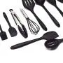 10 Sets of Silicone Heat-Resistant Silicone Kitchen Utensil Set Silicone Non-Stick Pan Kitchenware Health Safe (Black)