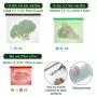 Reusable Silicone Food Storage Bags, 7 Pack Airtight Seal Food Silicone Bag Container for Liquid,Meat,Sanwich,Fruit, Best for Preserving and Cooking, 2xLarge+2xMedium+3xSmall, Dishwasher Safe