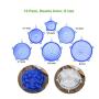 Silicone Stretch Lids, 12 Pack Double Color 6 Size Reusable Durable and Expandable Lids to Keep Food Fresh, Fit Various Sizes and Shapes of Containers Food Covers or Bowl Covers