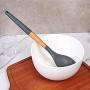LDGR Pancake Spatula Silicone Kitchenware Spatula Colander Spoon Butter Scraper with Beech Handle Hole Hook Design Wooden Silicone Cover