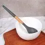 LDGR Pancake Spatula Silicone Kitchenware Spatula Colander Spoon Butter Scraper with Beech Handle Hole Hook Design Wooden Silicone Cover
