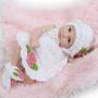 NPK Newborn Reborn Baby Doll Girl Realistic 10Inch Mini Full Silicone Body Washable Lifelike White Outfit Gift Sets for Ages 3+