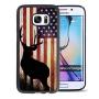Samsung Galaxy S7 Case with American Flag Pattern Whimsical Design Bumper Black Soft TPU and PC Protection Anti-Slippery &Fingerprint Case for Samsung Galaxy S7