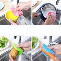 Silicone Scrubber, Silicone Multipurpose Kitchen Scrub Brush for Dish Pot and Veggies Fruit Non-Stick Pan