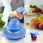 Silicone Stretch Lids 6 Pack Different Size FDA Approved Stretchable Food Covers for Cups, Pots, Can,bowls,Dishes,Mugs,Jars(Blue)