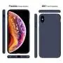 Miracase Liquid Silicone Case Compatible with iPhone Xs (2018)/ iPhone X(2017) 5.8 inch, Gel Rubber Full Body Protection Shockproof Cover Case Drop Protection Case (Navy Blue)