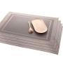 US Fine Kitchenware Placemats Heat-Resistant and Stain Resistant Anti-Skid Washable PVC Table Mats Woven Vinyl Placemat Set of 4（Champagne）