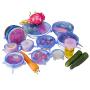 Silicone Stretch Lids 6 Pack Different Size FDA Approved Stretchable Food Covers for Cups, Pots, Can,bowls,Dishes,Mugs,Jars(Blue)