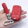 Hey Kaulor Car Key Cover Genuine Leather Smart Key Keyless Remote Entry Fob Case Cover with Key Chain for 2014-2019 Honda Odyssey (7 Buttons,