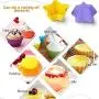 LetGoShop Silicone Cupcake Liners Reusable Baking Cups Nonstick Easy Clean Pastry Muffin Molds 4 Shapes Round, Stars, Heart, Flowers, 24 Pieces Colorful