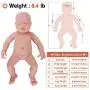 Vollence 18 Inch Eye Closed Full Silicone Baby Doll That Look Real,Not Vinyl Material Dolls,Sleeping Lifelike Baby Dolls,Realistic Newborn Real Baby Doll,Soft Handmade Silicone Alive Baby Doll - Girl