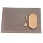 US Fine Kitchenware Placemats Heat-Resistant and Stain Resistant Anti-Skid Washable PVC Table Mats Woven Vinyl Placemat Set of 4（Champagne）