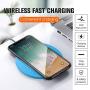 Fast Wireless Charger, Qi Certified, 3 Types Charging Mode, Ultra Slim 0.2 inches, 7.5W Compatible iPhone Xs Max /8 /X /8 Plus/XR/XS, 10W Compatible Samsung Galaxy S8 S9, 5W All Phones (Blue)