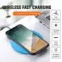 Fast Wireless Charger, Qi Certified, 3 Types Charging Mode, Ultra Slim 0.2 inches, 7.5W Compatible iPhone Xs Max /8 /X /8 Plus/XR/XS, 10W Compatible Samsung Galaxy S8 S9, 5W All Phones (Blue)