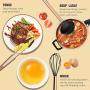 Urnanal Copper Plated Silicone Handle Kitchenware, Hanging Ring Design Nonstick Cooking Utensils Kitchen Tool Set, 11PCS