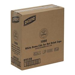 Dixie 8 oz. Dome Hot Coffee Cup Lids by GP PRO (Georgia-Pacific), White, D9538, 1,000 Count (100 Lids Per Sleeve, 10 Sleeves Per Case)