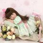 Realistic Reborn Baby Toddler Girl Doll Vinyl Green Princess Dress 24 Inches
