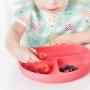 Bumkins Silicone Grip Dish, Suction Plate, Divided Plate, Baby Toddler Plate, BPA Free, Microwave Dishwasher Safe ? Red